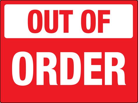Out Of Order Signs Printable